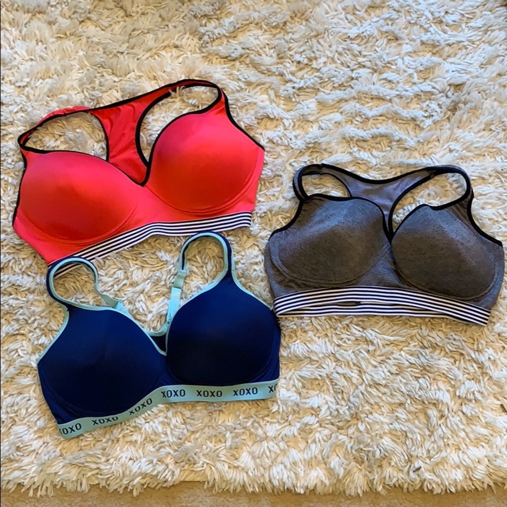 Pink, Gray, and Blue BodyForm Athletic Sports Bras
